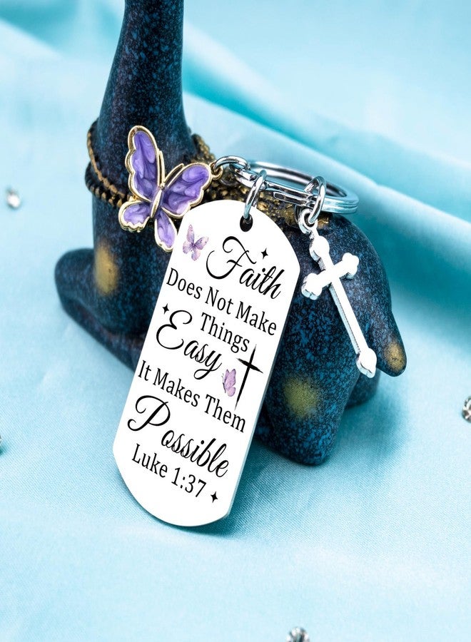 Aisity Faith Christian Gifts for Women Cross Bible Verse Keychain Religious Gift for Pastor Sister Mom Teen Girls Christian Gifts for Women Christmas Stocking Stuffers Baptism Spiritual Gift - Image 2